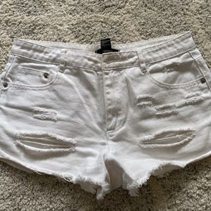 White Jean Shorts